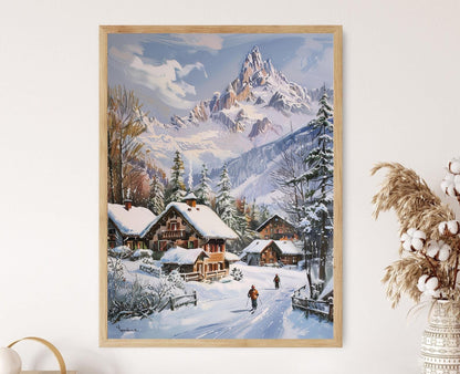 Affiche Mont Blanc – Poster Scène hivernale de Chamonix