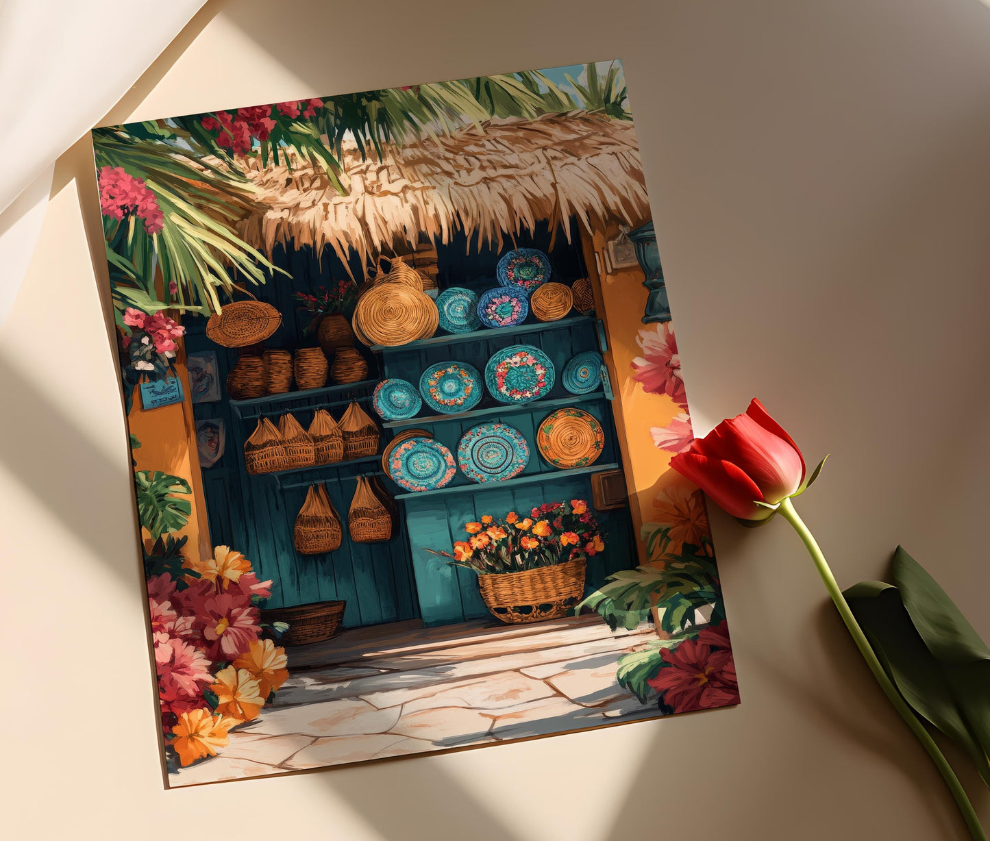 Affiche Larimar et Céramique – Poster Artisanal Tropical