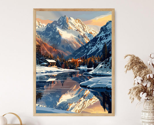 Affiche Chamonix – Poster Art de Paysage Montagnard Envoûtant