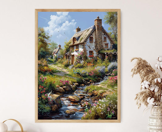 Affiche Villages Médiévaux – Poster Cottages en Chaume d'Adare