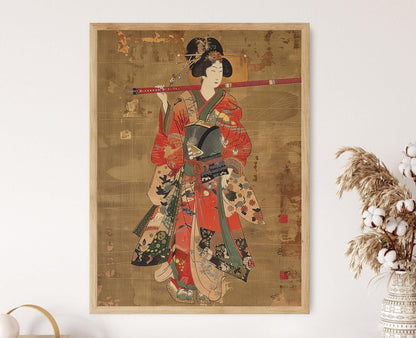 Affiche Geisha Shin Hanga – Poster Art Locale Japonaise Classique