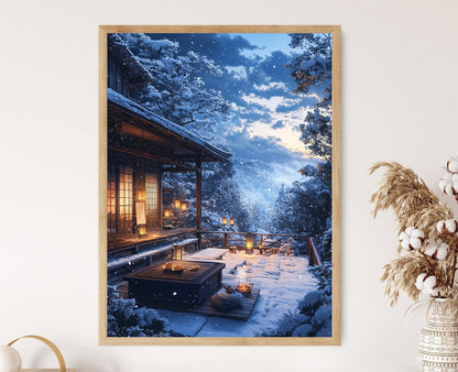 Affiche Hokkaido Hivernal – Poster Paysage Neigeux de Sapporo