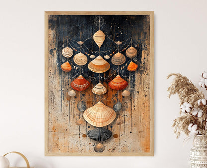 Affiche Collier Coquillage Palawa – Poster Décor Aborigène Tasmanien