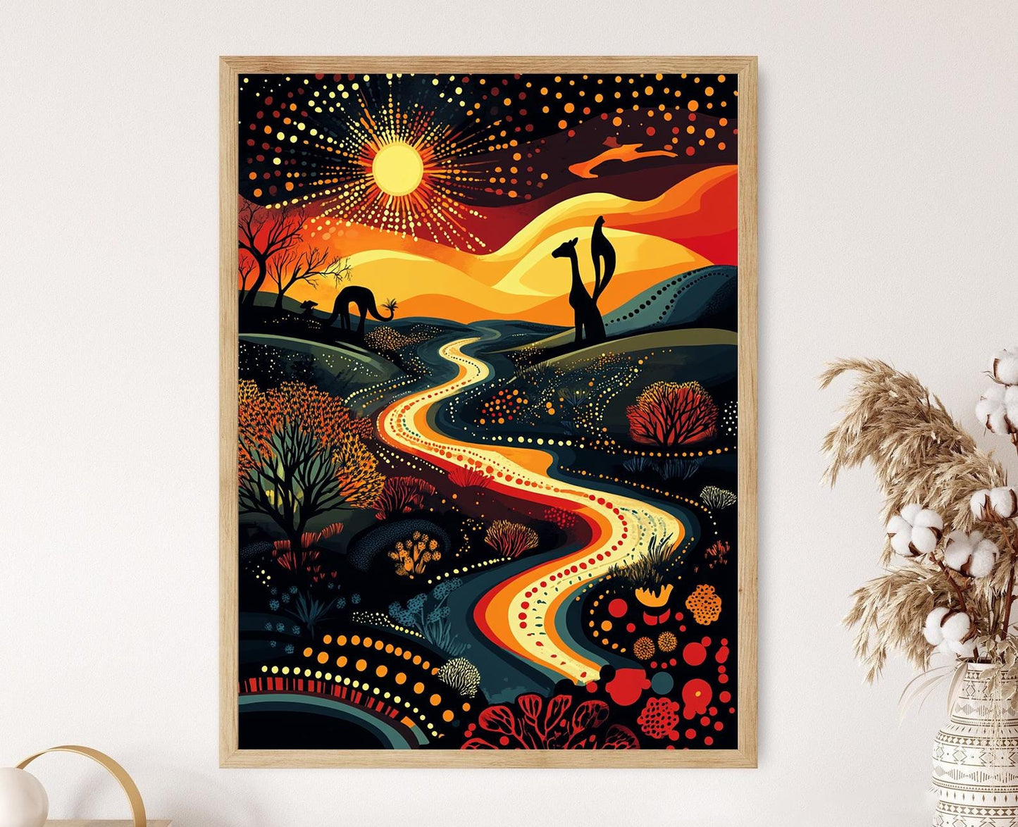 Affiche de Paysage Désertique Arrernte – Poster Art Aborigène Australien