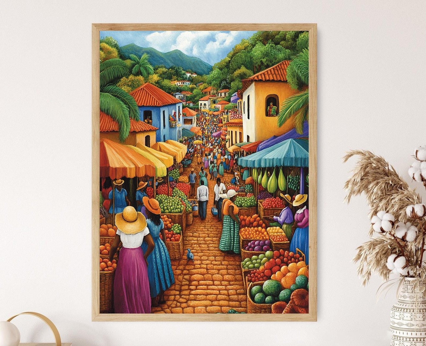 Affiche Marché de Cap-Vert – Poster Art mural de fruits africains colorés