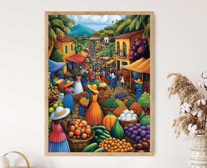 Affiche Marché Africain – Poster Illustration de Fruits du Tchad