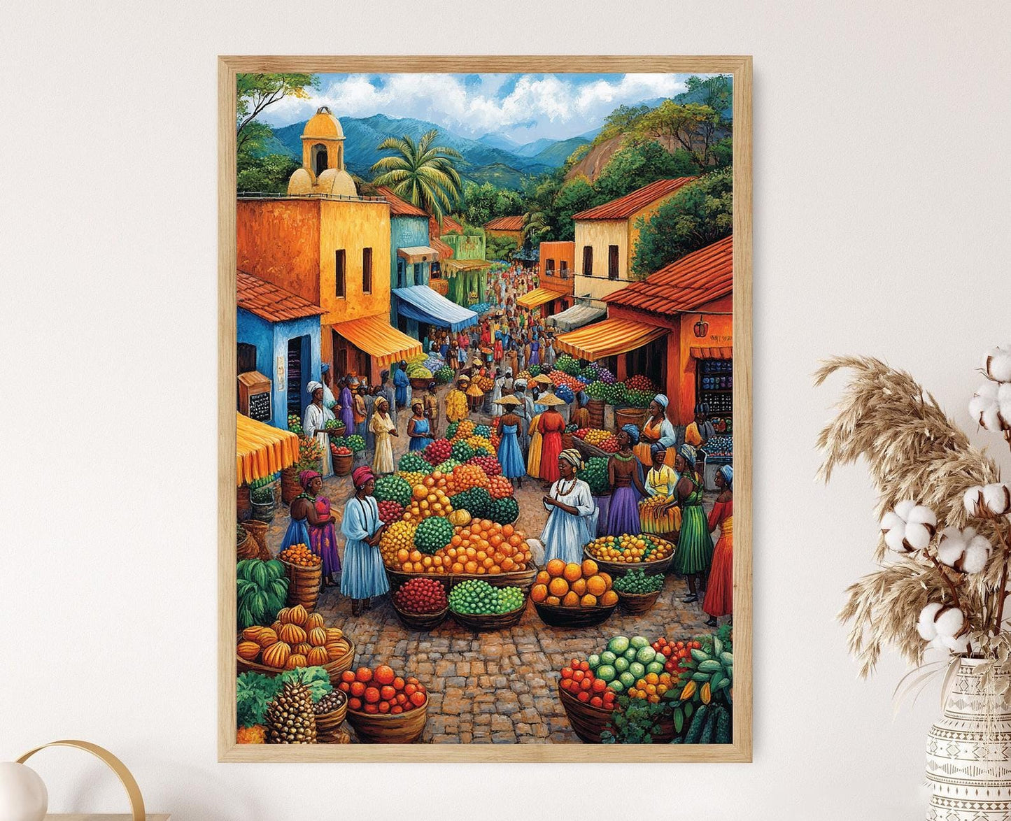 Affiche Marché de Fruits Africain – Impression Art Équateur Guinée