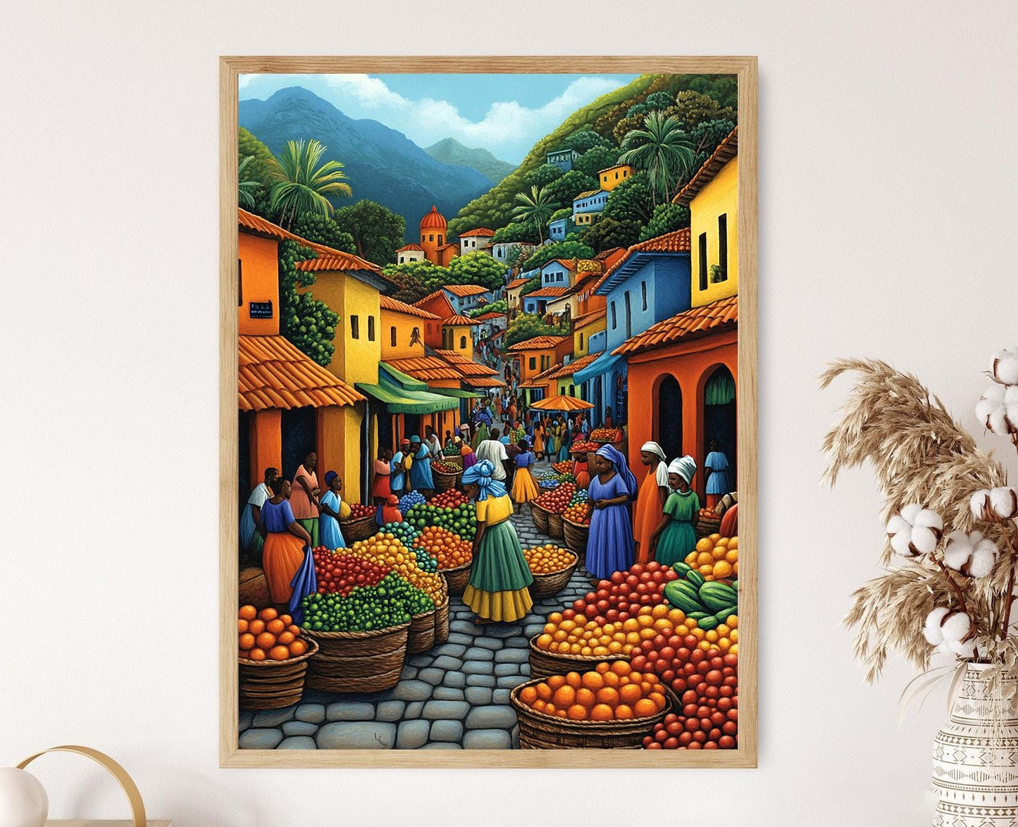 Affiche Marché de Madagascar – Poster Illustré des Fruits Colorés