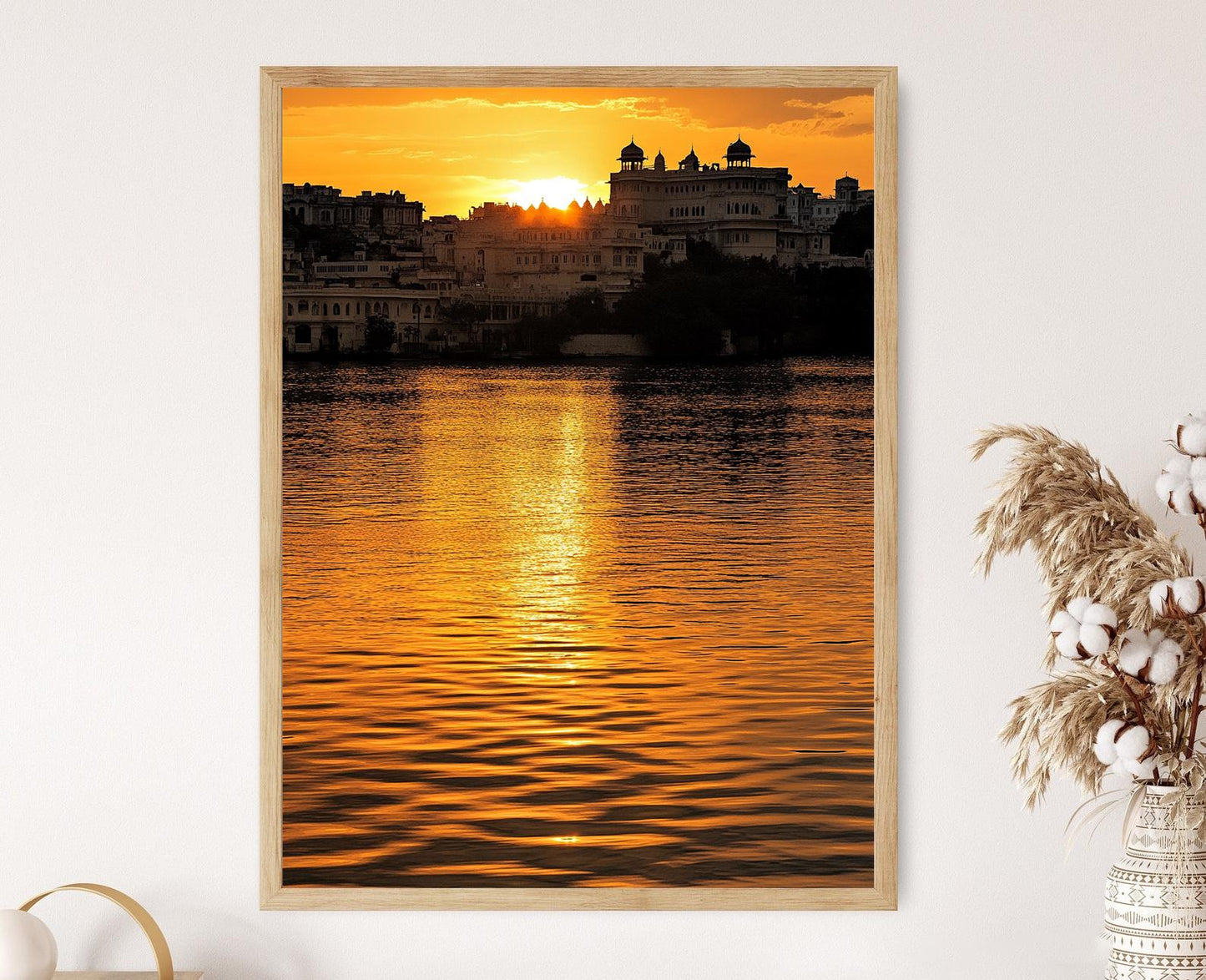 Affiche Udaipur – Poster Silhouette du Palais de la Ville au Crépuscule