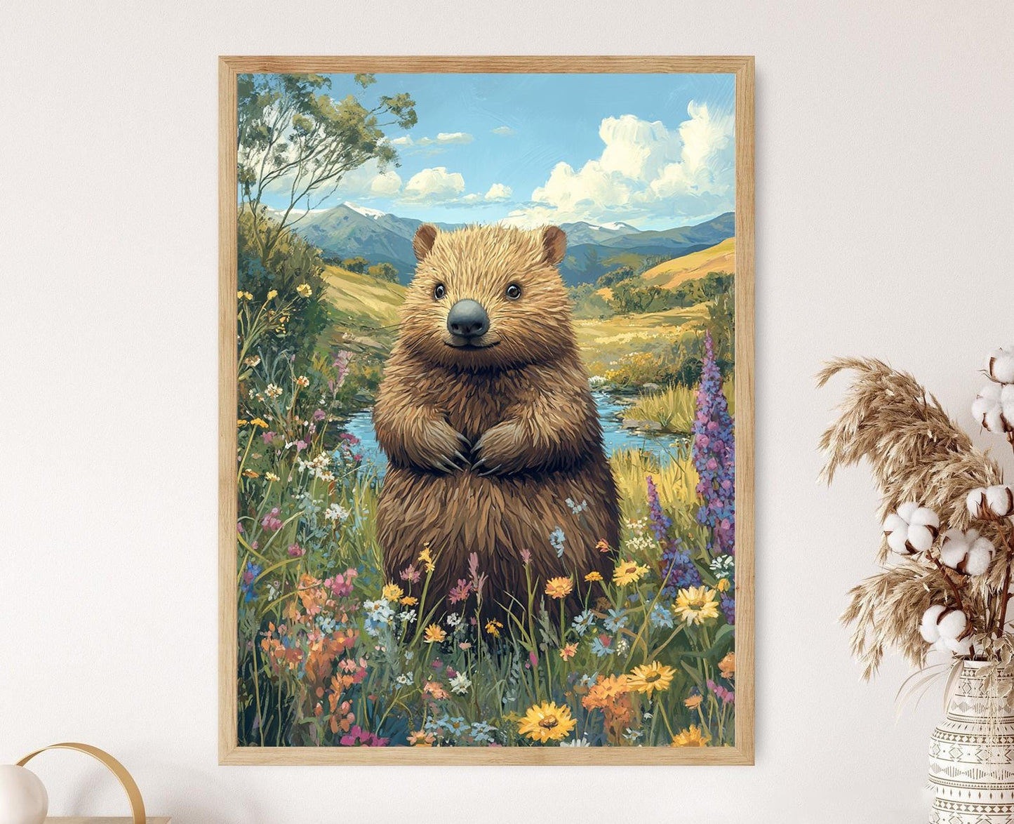 Affiche Tasmanie – Art Print Wombat, Décor Nature Sauvage