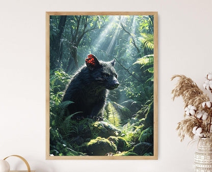 Affiche Diable de Tasmanie dans la Forêt – Poster Art Sauvage