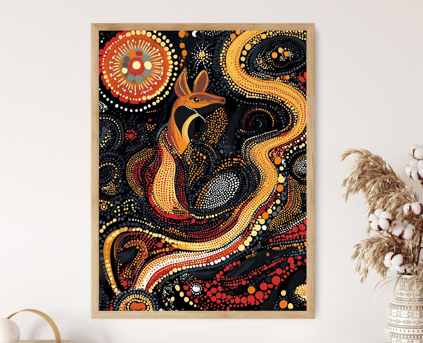 Affiche Art Aborigène Australienne – Poster Décor Peinture Pointillée