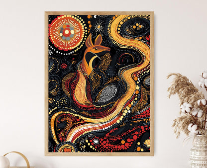 Affiche Art Aborigène Australienne – Poster Décor Peinture Pointillée