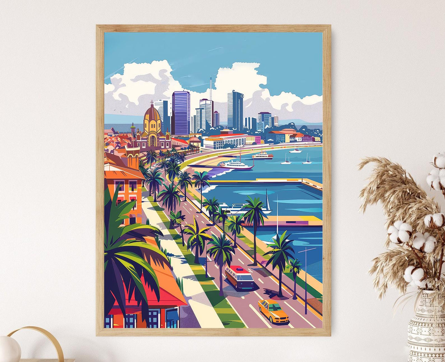 Affiche Luanda – Impression artistique de la baie et de la forteresse