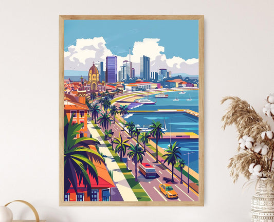 Affiche Luanda – Impression artistique de la baie et de la forteresse