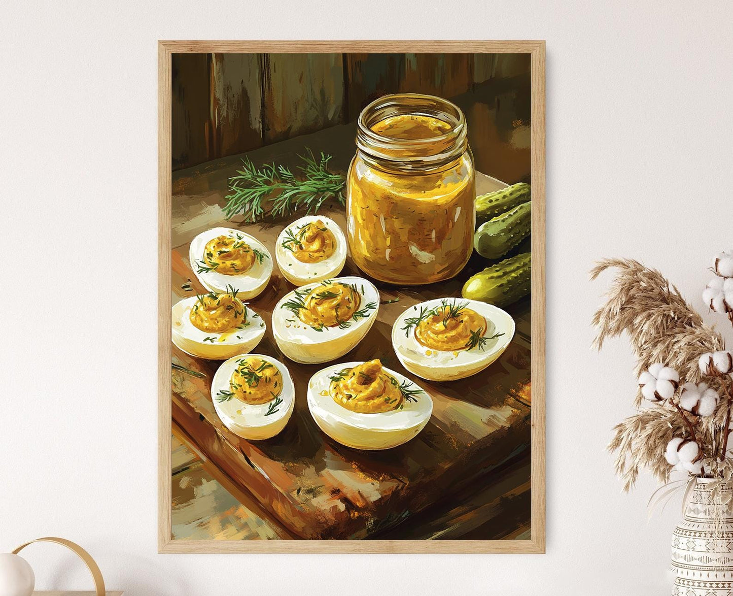 Affiche Oeufs Mimosa – Poster Cuisine Rustique Art Mural Alimentaire