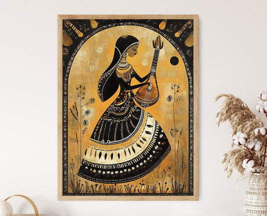 Affiche Femme d'Uttar Pradesh – Poster Art Folklorique Indien