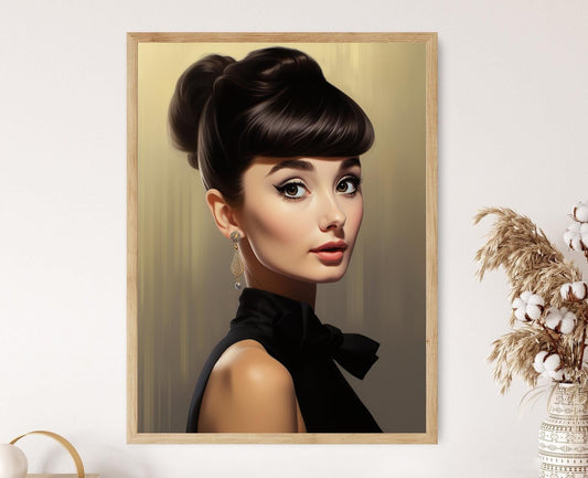 Affiche Audrey Hepburn – Tableau acrylique peint à la main