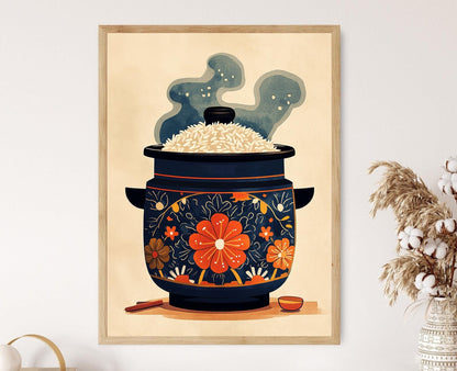 Affiche Cuisine Japonaise – Impression Art de Cuiseur à Riz Traditionnel