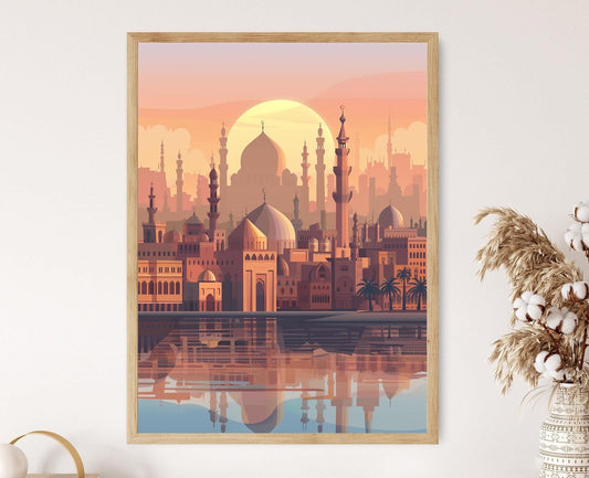 Affiche Coucher de Soleil sur le Caire – Poster Paysage Urbain Égyptien