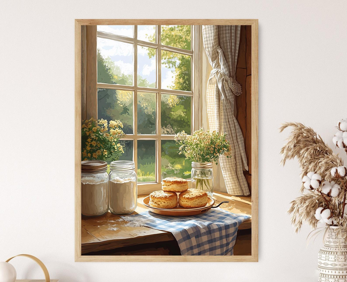 Affiche Cuisine du Kentucky : Biscuits et Fenêtre Vichy, Art du Sud