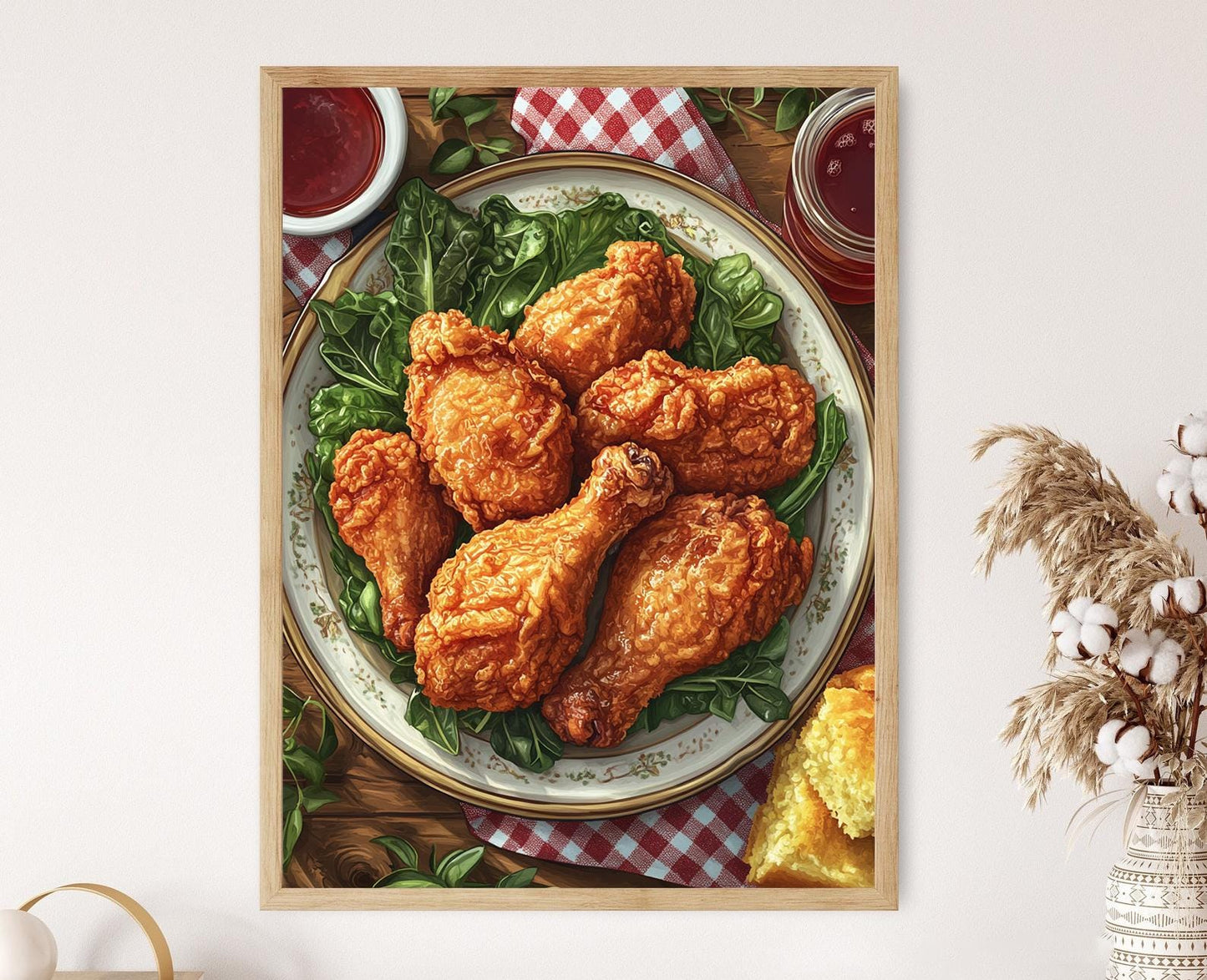 Affiche Poulet Frit du Sud – Art pour Cuisine Rustique