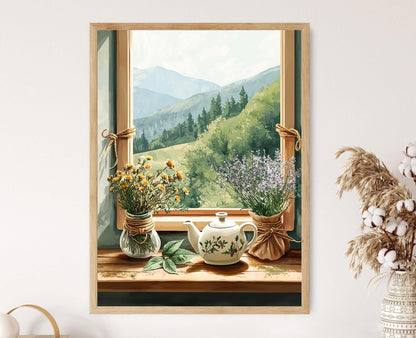 Affiche Vitrine d'Appalaches – Art Botanique : Champignons et Fougères