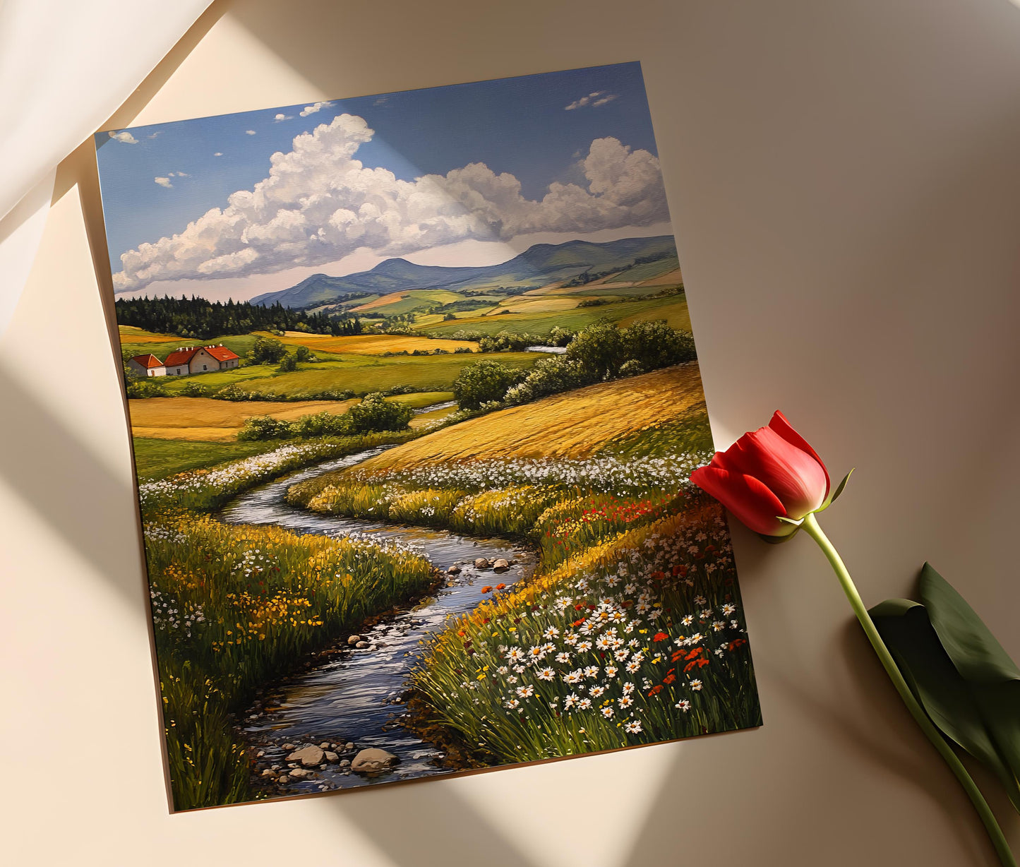 Affiche Roztocze – Poster Prairies fleuries et ruisseau printanier