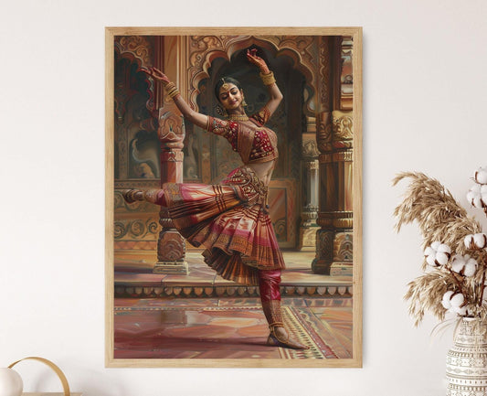 Affiche Danse Kathak – Impression Giclée d'Art Indien, Décor Murale