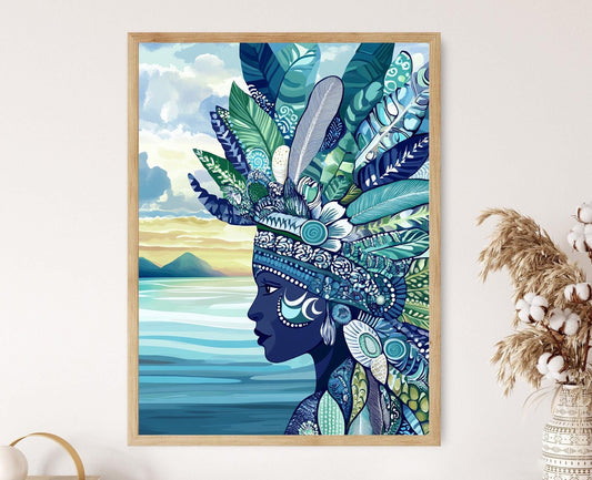 Affiche Dhari – Poster Art Mélanésien, Culture Océanienne, Décor Héritage