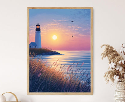 Affiche Nantucket – Impression d'art phare au lever du soleil