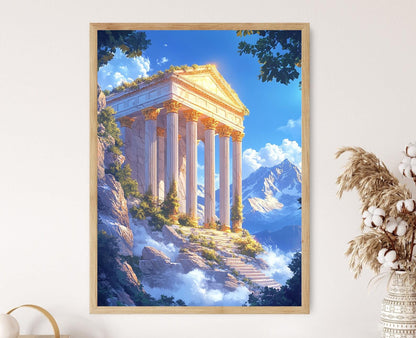 Affiche Mythologie grecque – Poster Temple de Mont Olympe