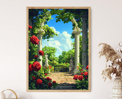 Affiche Jardin de Roses – Poster Art Floral Victorien élégant