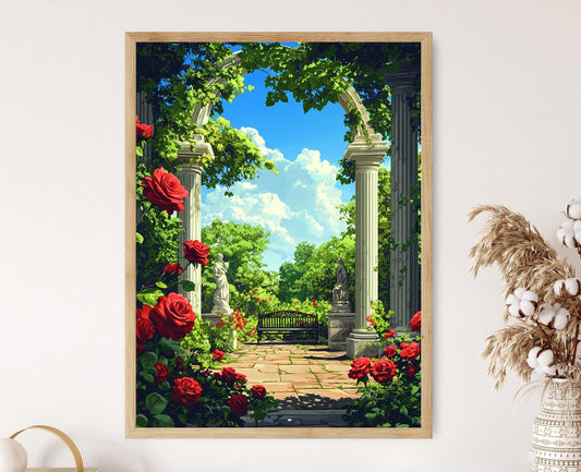 Affiche Jardin de Roses – Poster Art Floral Victorien élégant