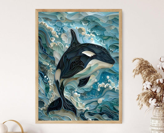 Affiche Orca – Illustration détaillée de la vie marine