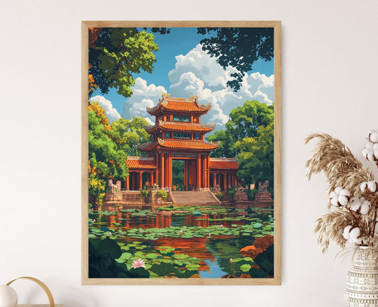 Affiche Temple de la Littérature – Poster Art Traditionnel Vietnamien
