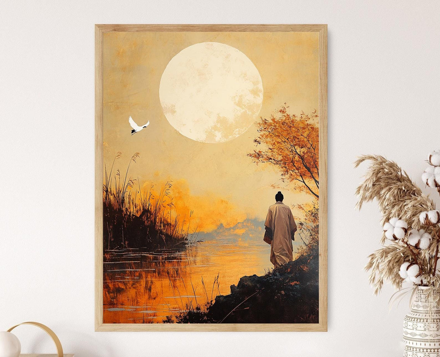 Affiche Confucius – Poster de Rivière Pleine Lune, Décor Zen