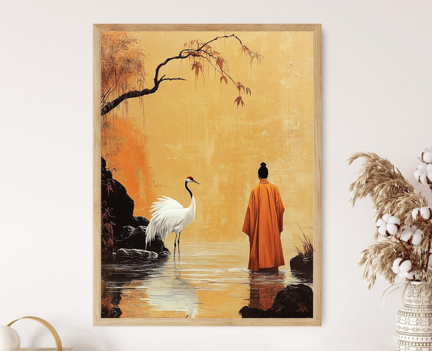 Affiche Sage Taoïste : Méditation du Grue et de la Rivière