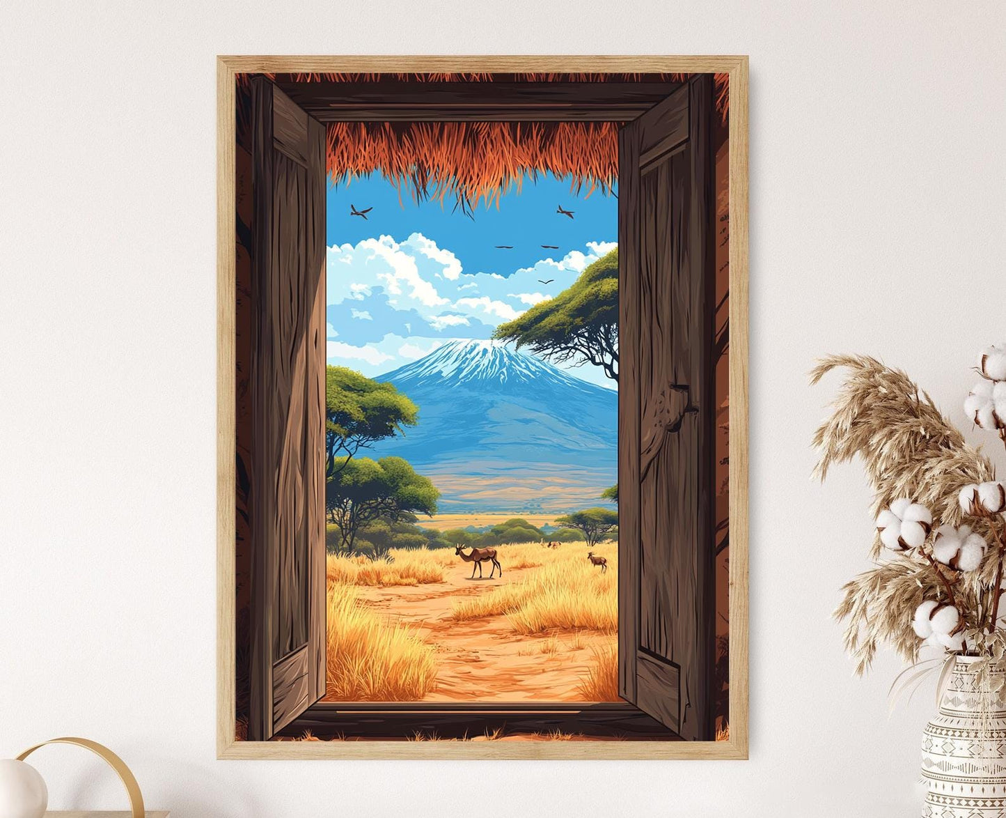 Affiche Mont Kenya – Imprimé Paysage de la Savane Africaine