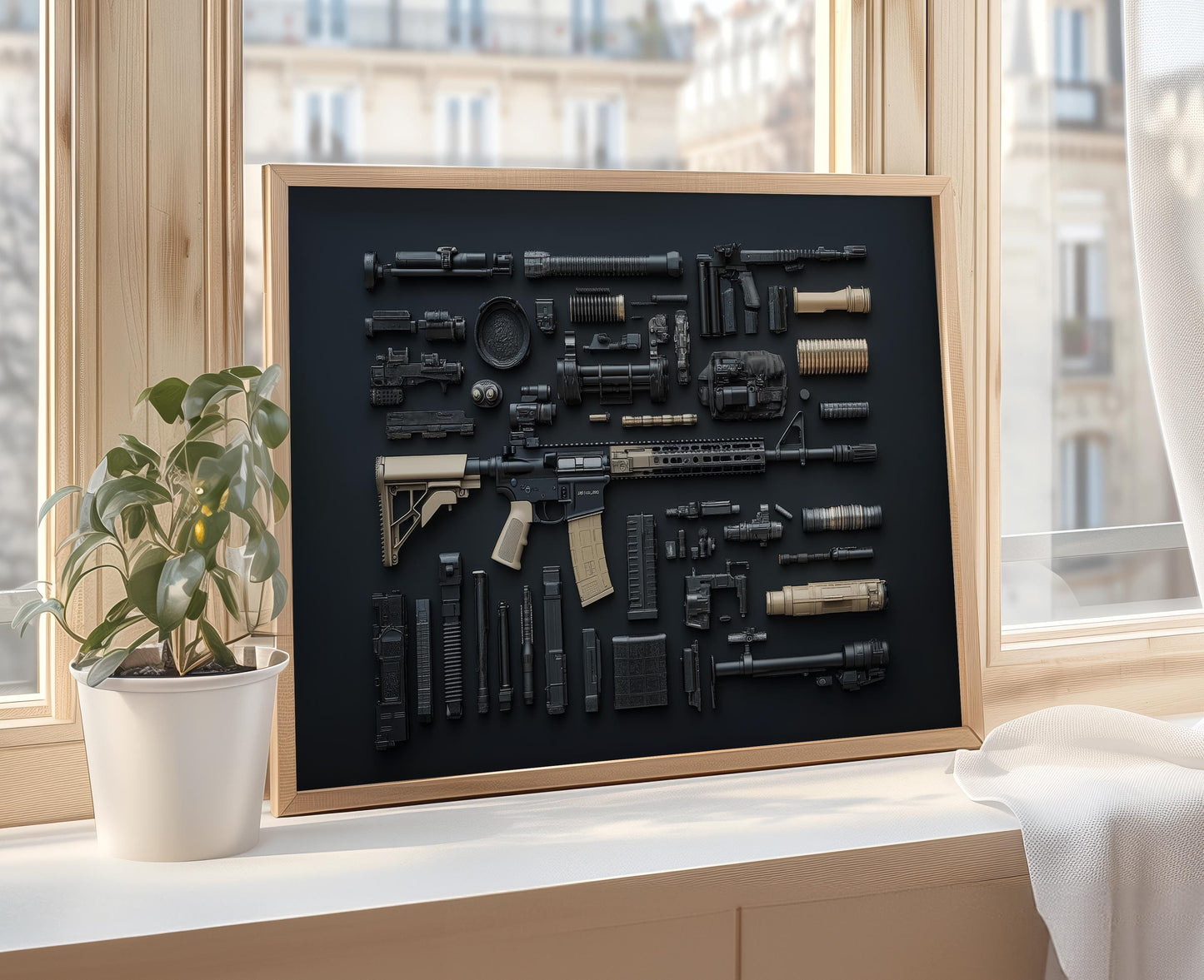Affiche M4 Rifle – Illustration Militaire, Décoration Murale, Cadeau Unique