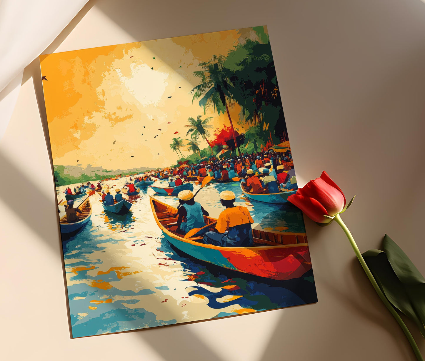 Affiche Festival d'Argungu – Poster Course de Bateaux Nigérians