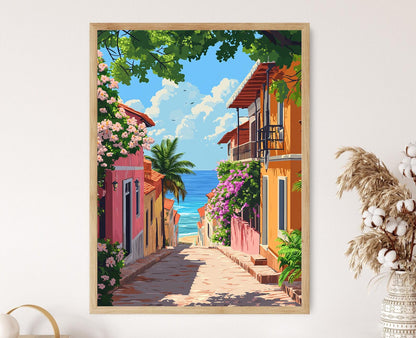 Affiche Goa – Imprimé Art Coastal de Panaji, Scène Allée Portugaise