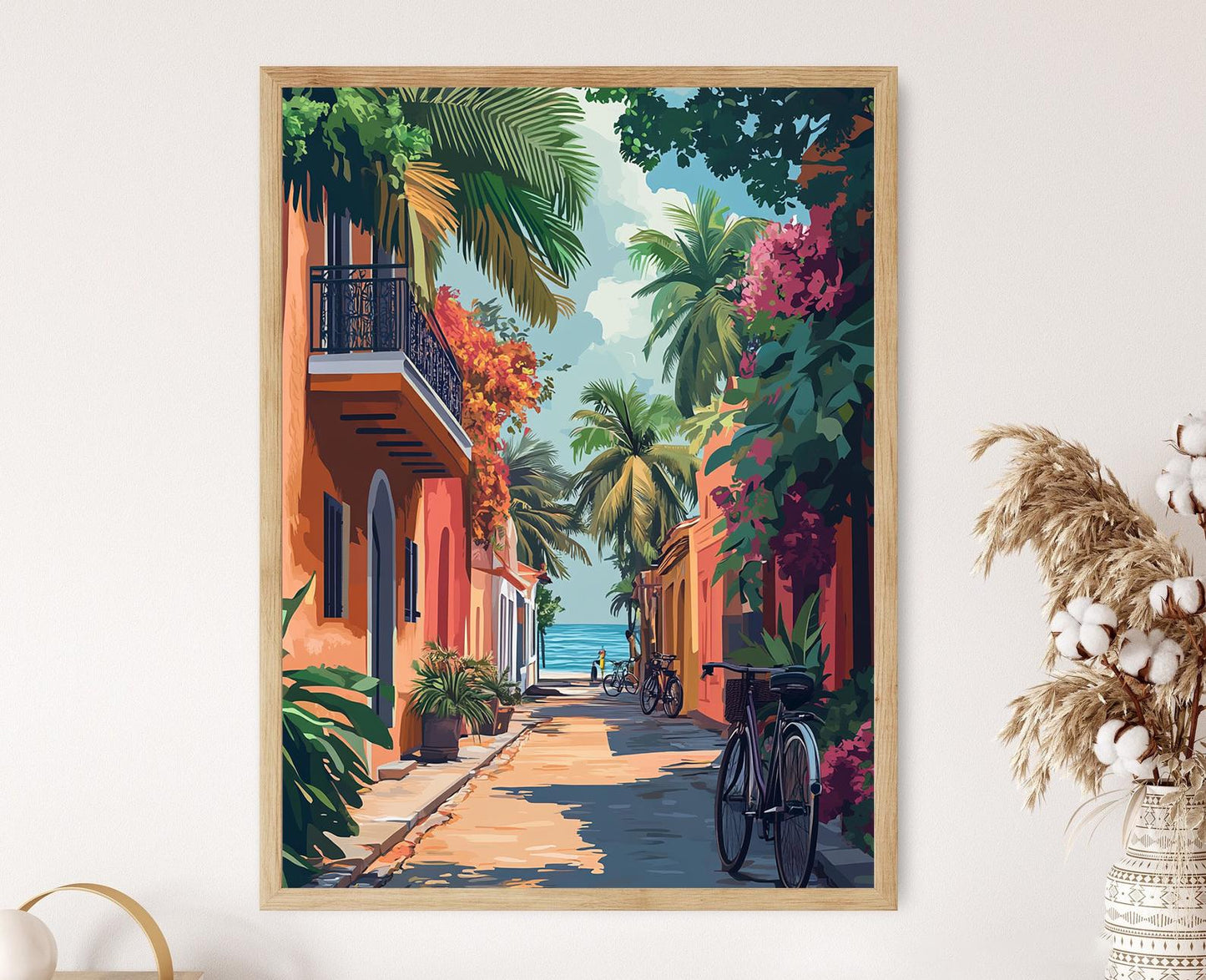 Affiche Quartier Français de Pondichéry – Art de Ville Côtière Indienne
