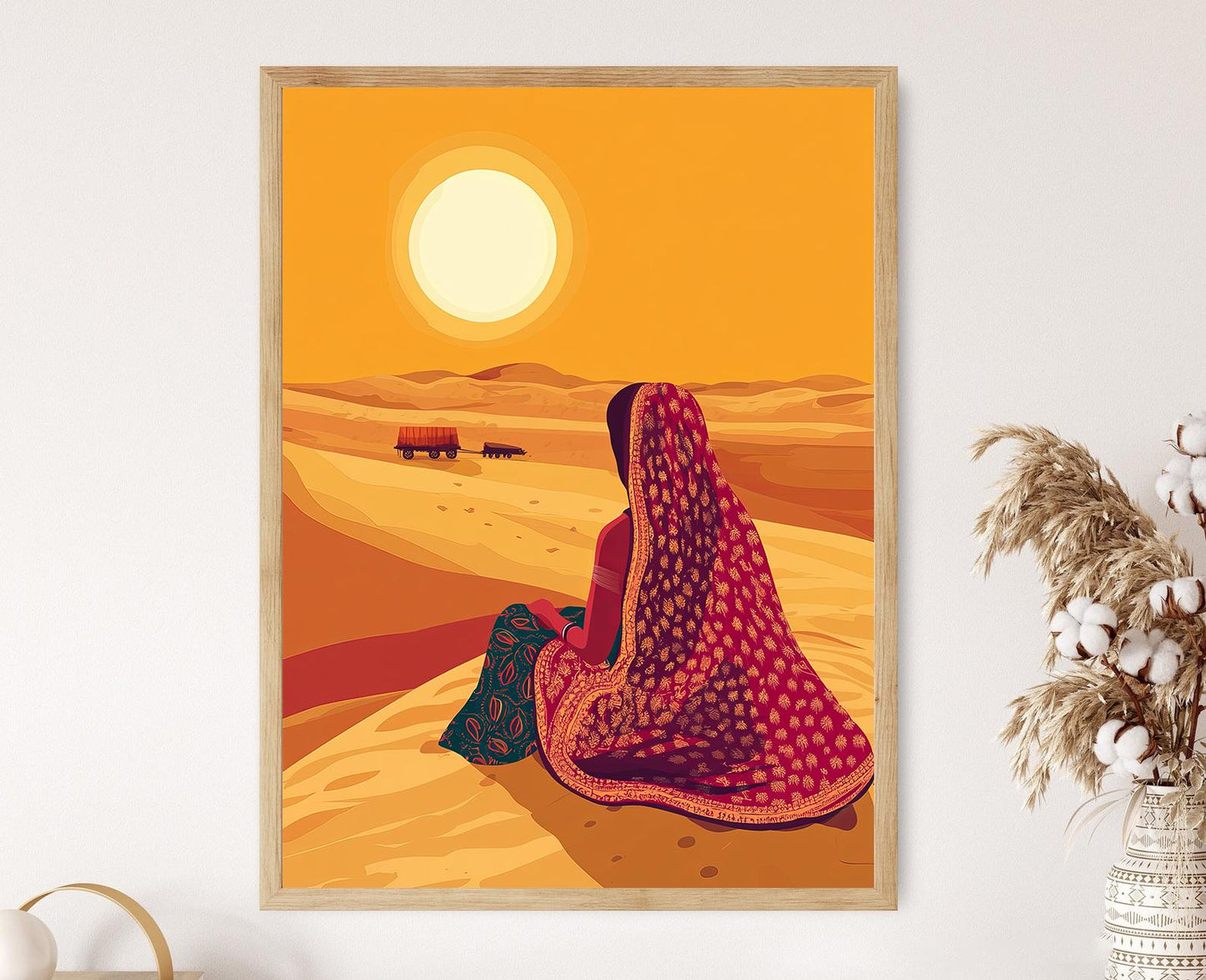 Affiche Désert de Thar – Poster Art de l'Inde, Paysage Rajasthani