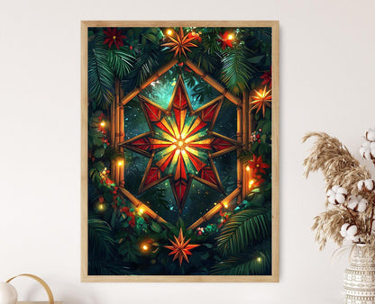 Affiche Étoile en Bambou – Poster Art de Noël Philippin