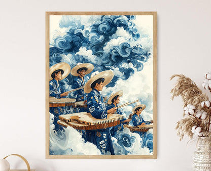 Affiche Ensemble Marimba Nicaraguayen – Poster Art Musical Rythmique