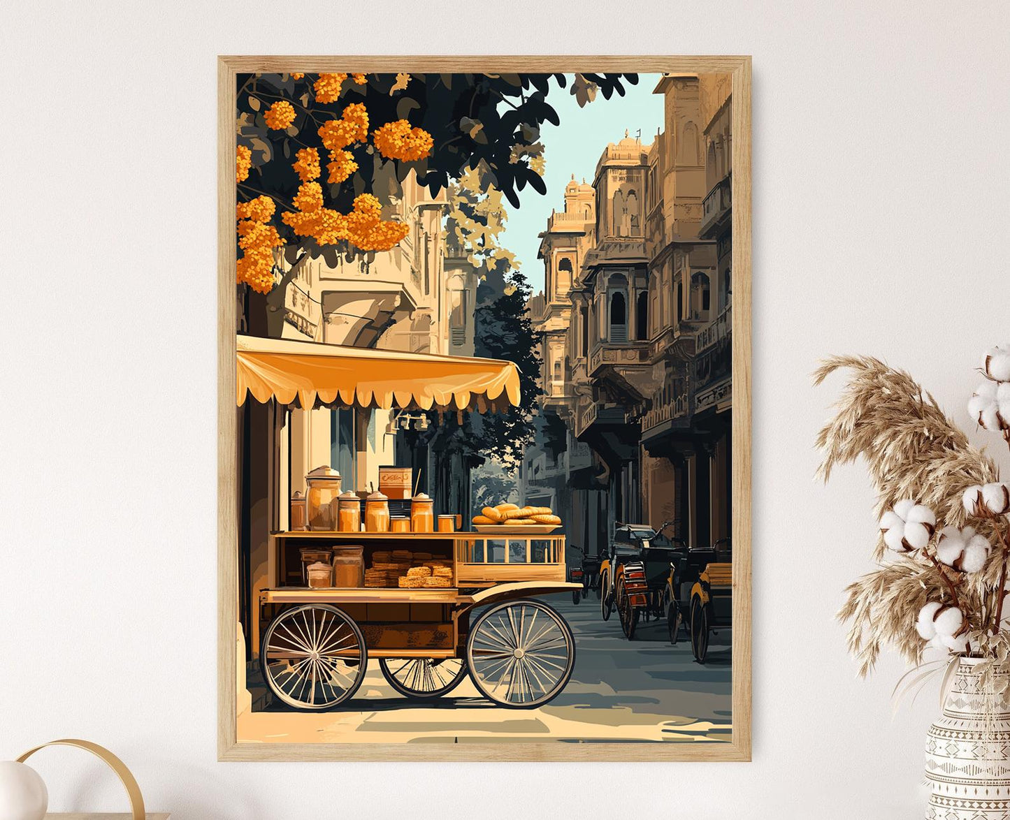 Affiche de la Street Food d'Ahmedabad – Masakbun et Chai, Art Mural