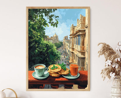 Affiche Ahmedabad – Art du Khaman et Chai de la Rue Gujarati