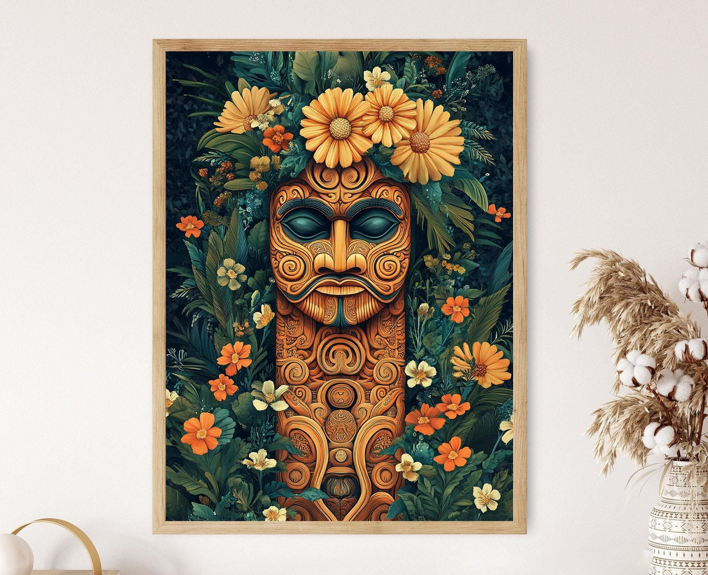 Affiche Totem Maori – Poster Art Koru de Nouvelle-Zélande, Déco Autochtone