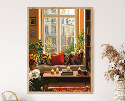 Affiche Salon Nairobi – Poster Coussins Kitenge, Décor Africain